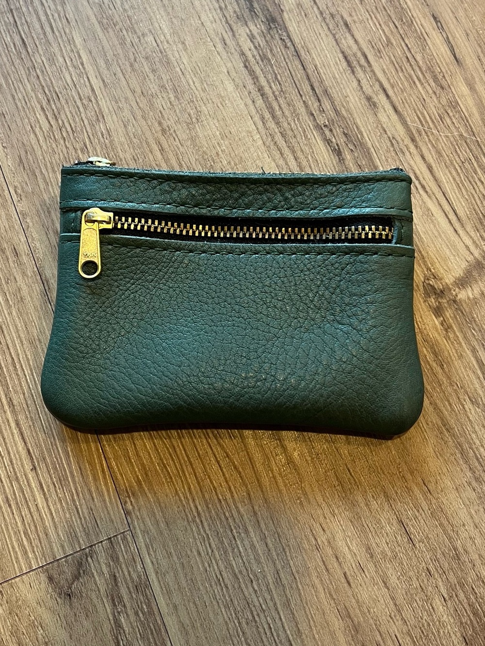 Portland Leather Goods double zip wallet in Ponderosa green